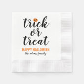 Süßes oder Saures modernes Halloween-Skript Serviette (Vorderseite)