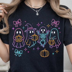 Süßes oder Saures Neon Glow Halloween Gruseliger T-Shirt