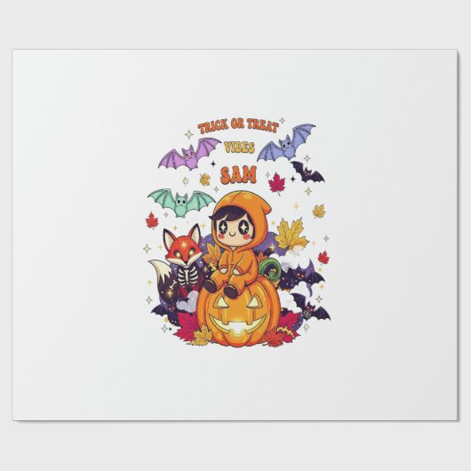 Süßes oder Saures Niedlicher Halloween Geschenkpapier (Flach)