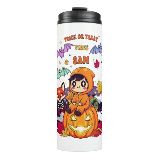 Süßes oder Saures Niedlicher Halloween Thermosbecher (Vorderseite)