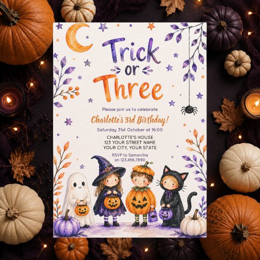 Süßes oder Saures oder Drei Süße Halloween 3. Gebu Einladung