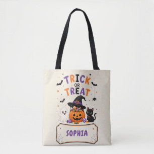 Süßes oder Saures Orange Personalisierter Hallowee Tasche