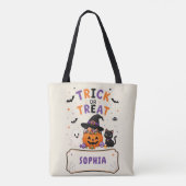 Süßes oder Saures Orange Personalisierter Hallowee Tasche (Rückseite)