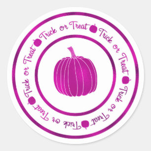 Süßes oder Saures & Pumpkin Purple Glam Halloween Runder Aufkleber