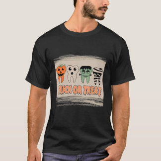 Süßes oder Saures Putze deine Zähne Zahnarzt Hallo T-Shirt