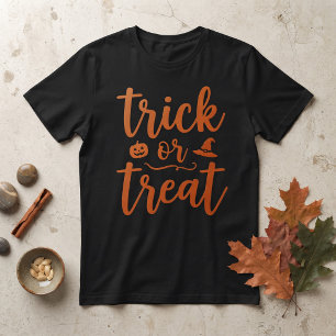 Süßes oder Saures Schwarz Orange Schrift Halloween T-Shirt