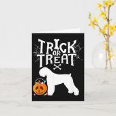 Süßes oder Saures Schwarz Russische Terrier Hallow Karte (Gelbe Blume)