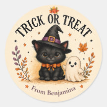 Süßes oder Saures schwarze Katze & Geist Halloween