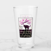 Süßes oder Saures schwarze Katze Glas (Vorderseite)