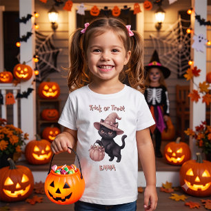 Süßes oder Saures schwarzer Katzen-Candy-Eimer Baby T-shirt