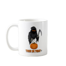 Süßes oder Saures Sensenmann-Kürbis-Halloween-Tass