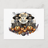 Süßes oder Saures Skelette Halloween Postkarte (Vorderseite)