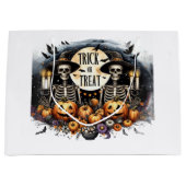 Süßes oder Saures Skelette & Kürbisse Halloween Große Geschenktüte (Vorderseite)