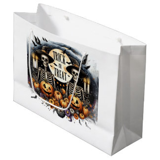 Süßes oder Saures Skelette & Kürbisse Halloween Große Geschenktüte