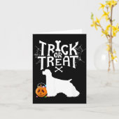 Süßes oder Saures Spaniel Halloween Hundekostüm Karte (Gelbe Blume)