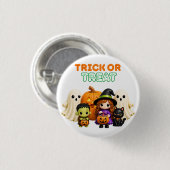 Süßes oder Saures – Süße Halloween-Freunde Button (Vorne & Hinten)
