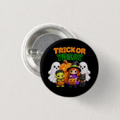 Süßes oder Saures - Süße Halloween-Freunde Button (Vorne & Hinten)