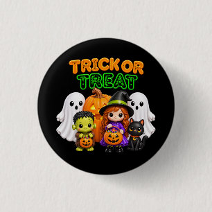 Süßes oder Saures - Süße Halloween-Freunde Button