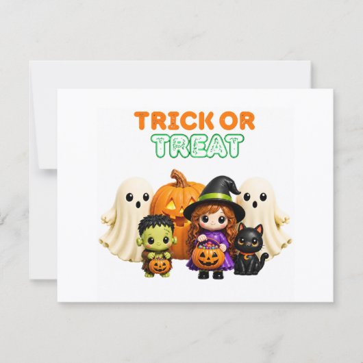 Süßes oder Saures – Süße Halloween-Freunde Einladung (Vorderseite)