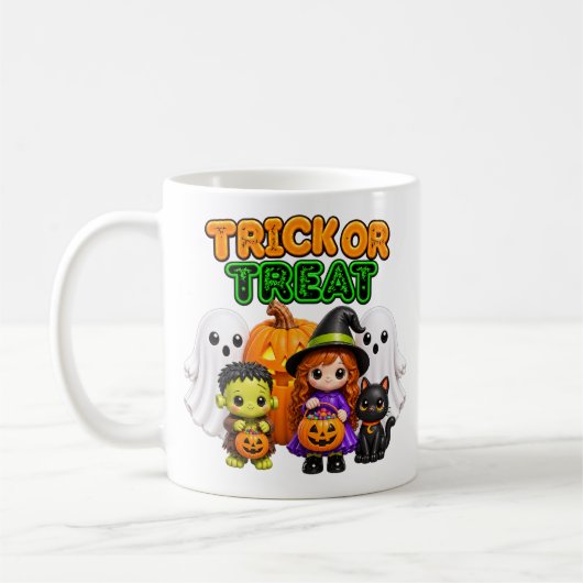 Süßes oder Saures - Süße Halloween-Freunde Kaffeetasse (Links)
