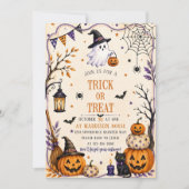 SÜßES ODER SAURES SÜßE HALLOWEEN-Party Einladung (Vorderseite)