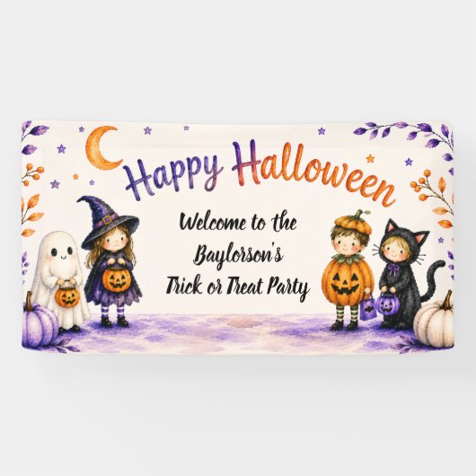 Süßes oder Saures Süße Skript Halloween-Party Banner (Horizontal)