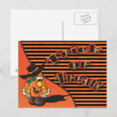 Süßes oder Saures Süßer Cartoon-Kürbis | Halloween Postkarte (Vorne/Hinten)