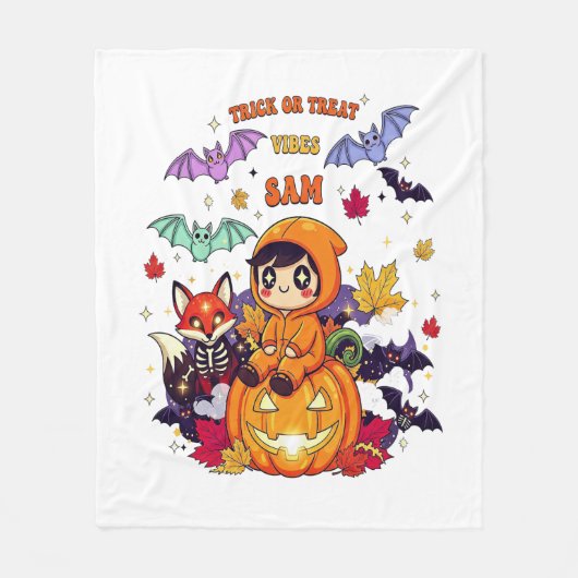 Süßes oder Saures Süßer Halloween Fleecedecke (Vorderseite)