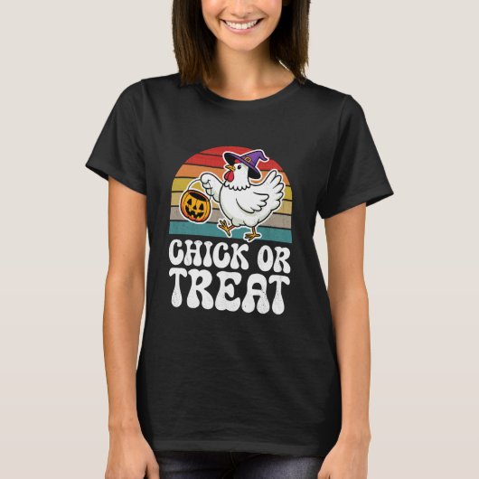Süßes oder Saures süßer Halloween-Hahn T-Shirt (Vorderseite)
