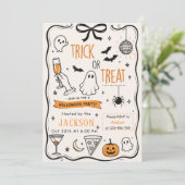 SÜßES ODER SAURES SÜßES HALLOWEEN EINLADUNG (Stehend Vorderseite)