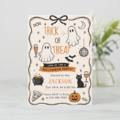 SÜßES ODER SAURES SÜßES HALLOWEEN EINLADUNG (Stehend Vorderseite)