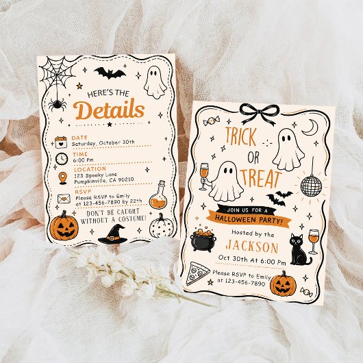 SÜßES ODER SAURES SÜßES HALLOWEEN EINLADUNG