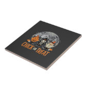 Süßes oder Saures Süßes Halloween-Friedhofsdesign_ Fliese (Seite)