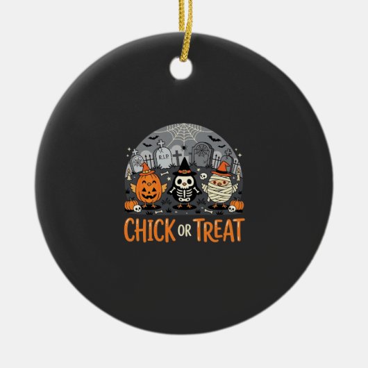 Süßes oder Saures Süßes Halloween-Friedhofsdesign_ Keramik Ornament (Vorne)