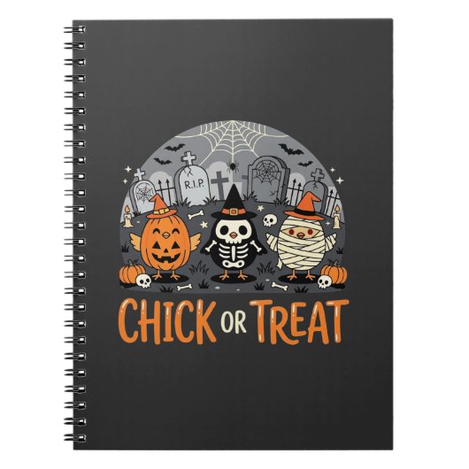 Süßes oder Saures Süßes Halloween-Friedhofsdesign_ Notizblock (Vorderseite)