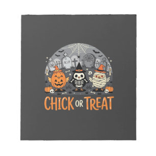 Süßes oder Saures Süßes Halloween-Friedhofsdesign_ Notizblock