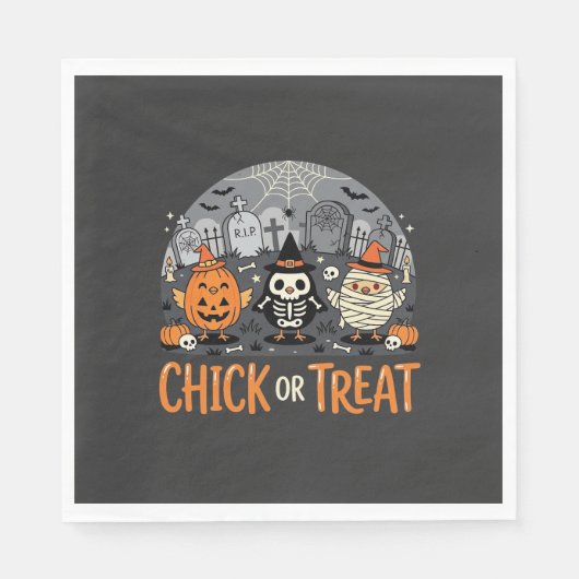 Süßes oder Saures Süßes Halloween-Friedhofsdesign_ Serviette (Vorderseite)