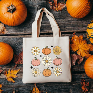 Süßes-oder-Saures-Tasche   Retro-Kürbis-Blumen-Tas Tragetasche