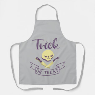 Süßes oder Saures Totenkopf-Halloween-Band T Schürze