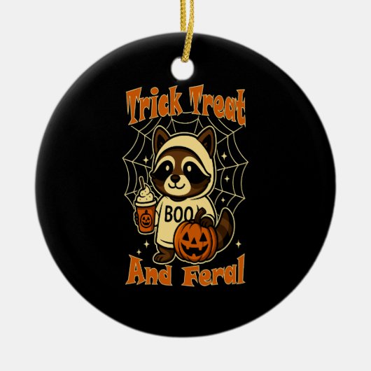 Süßes oder Saures und wild Süßer Halloween Keramik Ornament (Vorne)