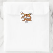 Süßes oder Saures Vintage-Halloween Quadratischer Aufkleber (Tasche)