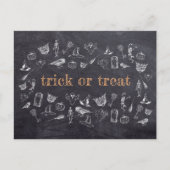 Süßes oder Saures Vintage-Kreidetafel Halloween Postkarte (Vorderseite)