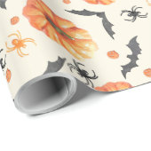 Süßes oder Saures Wasserfarben Halloween-Muster Geschenkpapier (Rolleneckpunkt)
