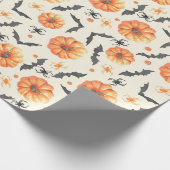 Süßes oder Saures Wasserfarben Halloween-Muster Geschenkpapier (Ecke)