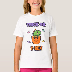 Süßes oder Saurier-Dinosaurier-Kinder-Halloween-T- T-Shirt