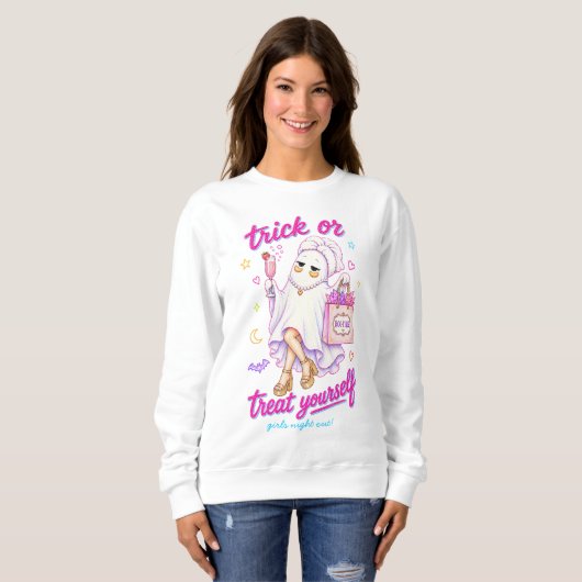Süßes oder Selbstbehandlung-Spa-Geist-Tuch Champag Sweatshirt (Vorne ganz)