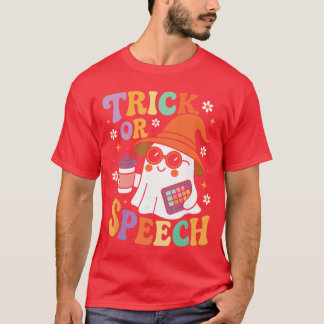 Süßes oder Sprache Halloween SLP Retro Sprachthera T-Shirt