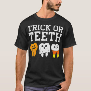 Süßes oder Zähne Lustiger Zahnarzt Halloween Gesch T-Shirt