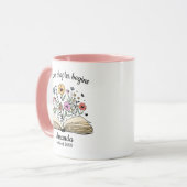 Süßes offenes Buch Blumen Kollege Ruhestand indivi Tasse (Vorderseite Links)