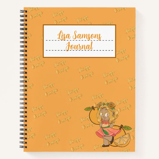 Süßes Orange Chibi Journal Notizblock (Vorderseite)